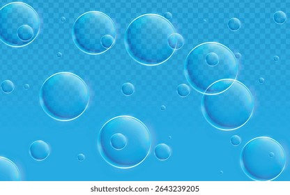Underwater blue gradient with realistic floating bubbles, perfect for aquatic themes, spa branding, and refreshing digital backgrounds