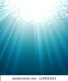 Underwater Blue Lights Background. Vector Illustration Unusual