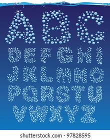 Underwater Bubble Alphabet Icon Symbol Set EPS 8 vector, grouped for easy editing. No open shapes or paths.