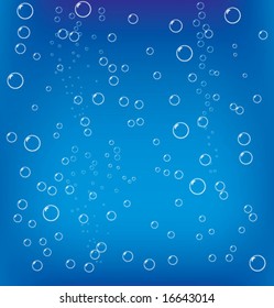 Underwater bubble background. Vector illustration.