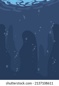 underwater bubbles sea dark scene