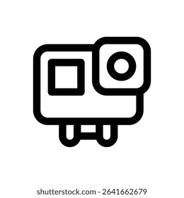 Underwater camera. Editable stroke vector icon.