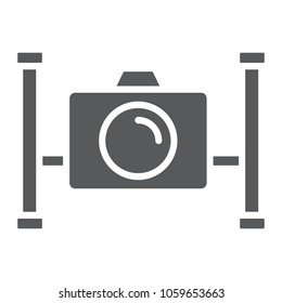 Underwater camera glyph icon, diving and underwater, snorkeling sign vector graphics, a solid pattern on a white background, eps 10.