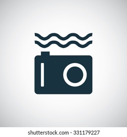 Underwater Camera Icon, On White Background
