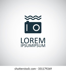 underwater camera icon, on white background
