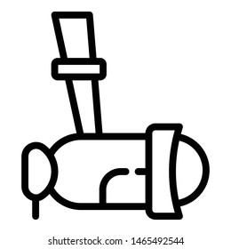 Underwater camera icon. Outline underwater camera vector icon for web design isolated on white background