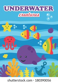 underwater card design. vector illustration