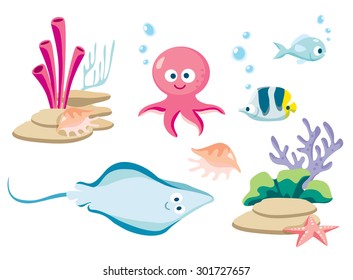 Underwater Cartoon Creatures