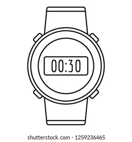 Underwater clock icon. Outline underwater clock vector icon for web design isolated on white background