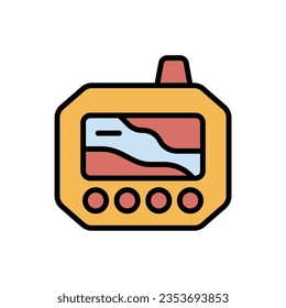 Underwater Computer Icon Vector Illustration