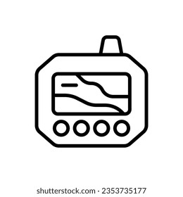 Underwater Computer Outline Icon Vector Illustration