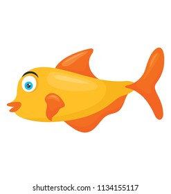
An underwater creature in yellowish orange color depicting coral reef tropical fish 

