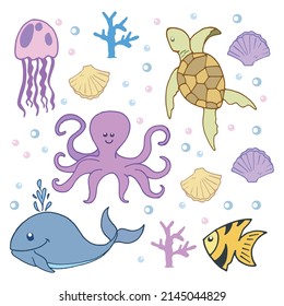 Underwater Delight: Immerse yourself in an underwater delight with this captivating cartoon featuring cheerful sea animals. The vivid illustrations bring the charm and playfulness of the ocean 