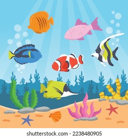 underwater depth sea vector art