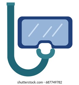 Underwater diving mask icon, vector illustration flat style design isolated on white. Colorful graphics