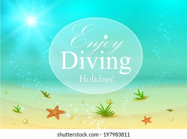 Underwater. Diving. Vector illustration