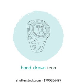 Underwater diving watch icon line element. Vector illustration of underwater diving watch icon line isolated on clean background for your web mobile app logo design.