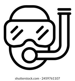 Underwater eyewear icon outline vector. Diving sportswear. Deep swimming mask