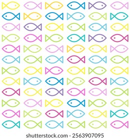 Underwater Fish Life colorful seamless pattern