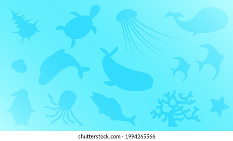Underwater underwater fish shadow background illustration material