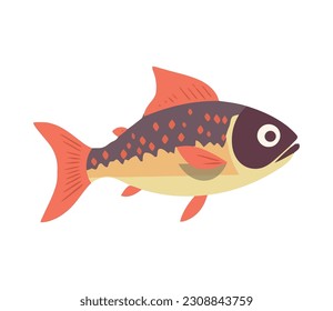 Underwater fish swimming icon isolated