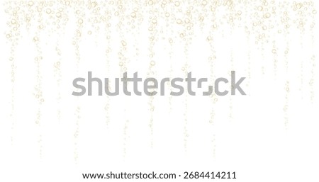 Underwater fizzing air bubbles. Cold orange juice or champagne alcohol beverage. Fresh soda or yellow  carbonated water. Golden sphere. Fizzy pop and effervescent drink texture. Realistic vector.