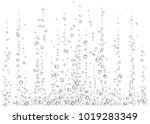  Underwater fizzing air bubbles on white  background. Champagne. Realistic 3d fizzy drink. Soda pop. Undersea vector texture.