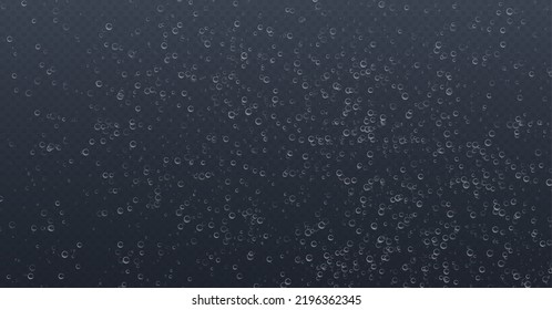 Underwater Fizzing Bubbles, Soda Or Champagne Carbonated Drink, Sparkling Water. Effervescent Drink. Aquarium, Sea, Ocean Bubbles Vector Illustration.