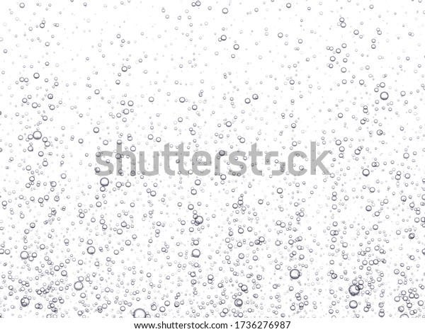 Underwater\
fizzing bubbles, soda or champagne carbonated drink, sparkling\
water isolated on white background. Effervescent drink. Aquarium,\
sea, ocean bubbles vector\
illustration.