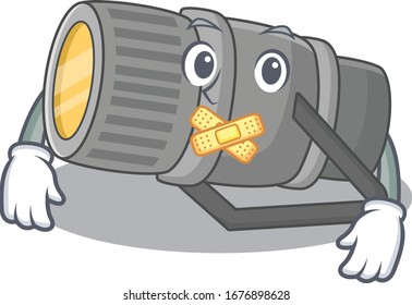 Underwater flashlight mascot cartoon character design with silent gesture