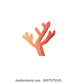 Diseño de juego submarino. Ilustración vectorial con coral rojo. Ideal para interfaces de juegos, Sitios web y aplicaciones móviles. Elemento de mar en estilo de dibujos animados sobre fondo aislado.