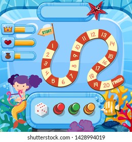 An underwater game template illustration