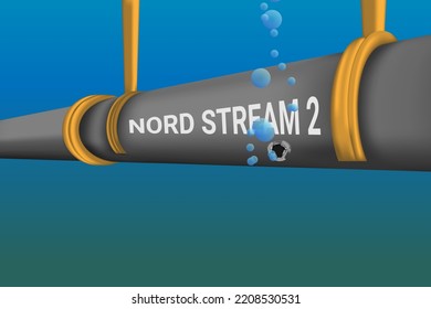 Underwater gas pipe between countries.  Interruption of gas supplies to Europe. Sabotage of the northern gas flow