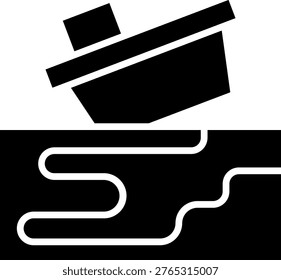 Underwater Glyph Icon Vector Design