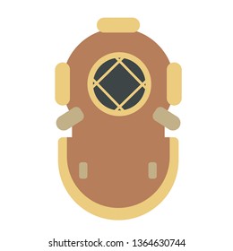 Underwater helmet flat illustration