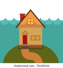 Underwater House Illustration 