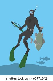 The underwater hunter. File size can be changed to any size without losing quality.