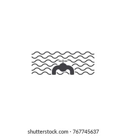 Underwater industrial tap icon on white background