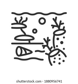 underwater landscape, Marine Life, linear icon. Editable stroke