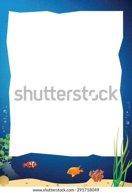 Underwater Letter Template Fish Bottom Sea Stock Vector (Royalty Free ...