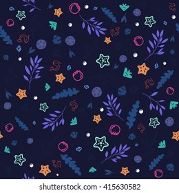 Underwater life pattern. Sea creatures. Ocean life. 
