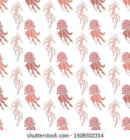 Underwater life seamless pattern, vector