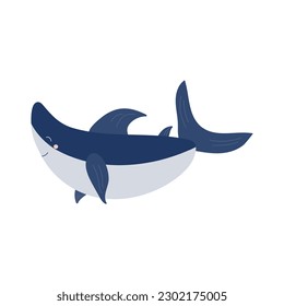 underwater life with  shark vector illustration