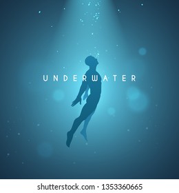 Underwater man illustration