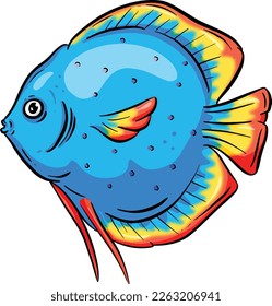 Underwater Marine Fish Cartoon Illustration in a Vector