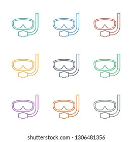 underwater mask icon white background. Editable line underwater mask icon from entertainment. Trendy underwater mask icon for web and mobile.