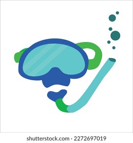 Underwater mask with snorkel. Vector illustration isolated on white background.
