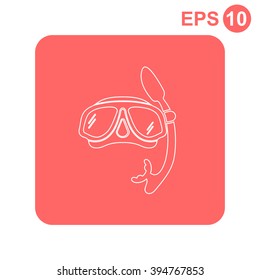 Underwater mask vector icon. 
