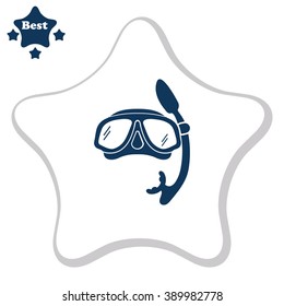 Underwater mask vector icon. Diver.