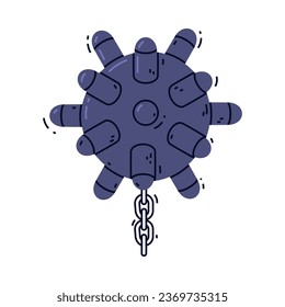 Underwater Mine as Explosive Element and Bomb Vector Illustration